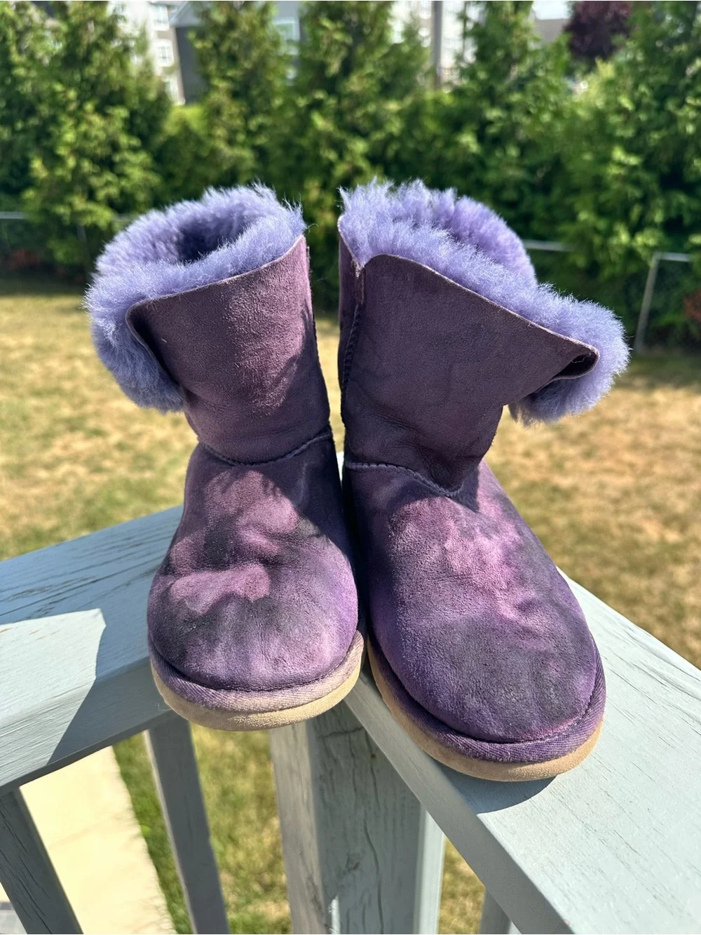 *FLAWED* Ugg Australia | Purple Bailey Button Boots Shoes | Size 4 Girls